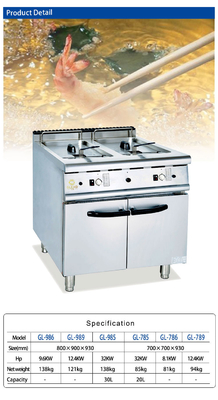 174kg 레스토랑 요리 장비 800×900×850 70 R13/4 가스 연결