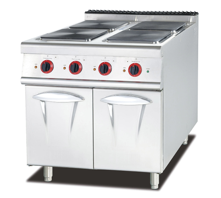 스테인레스 스틸 가스 요리장치 주방 장비 10kw 220V 4 번너 100-400°F