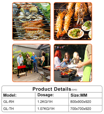 가스 그릴 캐비닛이 있는 스테인리스 스틸 GL RH 1.2Kg/h LPG/NG 레스토랑 요리 장비