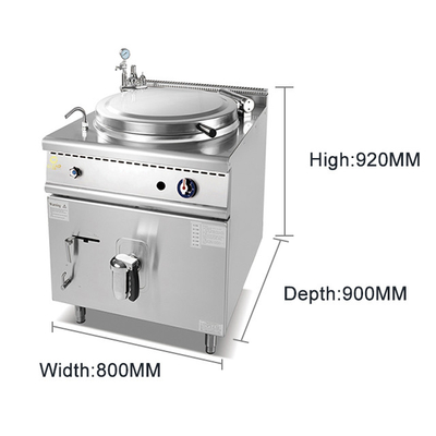 800×900×850 70 LPG/NG 전원 공급과 R13/4 가스 연결 가스 간접 재킷 끓는 레스토랑 요리 장비