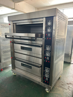 6 트레이 LPG 가스 데크 오븐 220V 50HZ 3 데크 모델 상업 레스토랑 요리