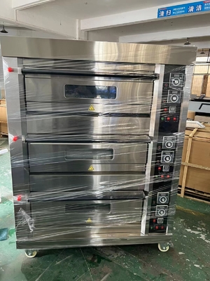 6 트레이 LPG 가스 데크 오븐 220V 50HZ 3 데크 모델 상업 레스토랑 요리