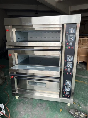 6 트레이 LPG 가스 데크 오븐 220V 50HZ 3 데크 모델 상업 레스토랑 요리