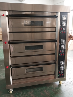 6 트레이 LPG 가스 데크 오븐 220V 50HZ 3 데크 모델 상업 레스토랑 요리