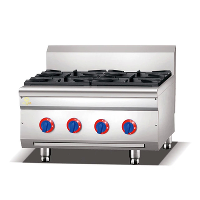 상업용 주방용 조절 온도 가스 요리 장거리 기계 GL-ZH-RA-6 49.6KW/56KW