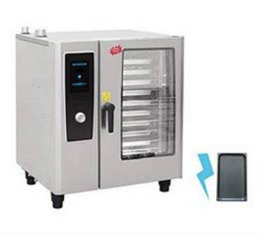 스테인리스 스틸 콤비 증기 오븐 220V-240V 전압 온도 범위 25-250.C 67mm 층 높이