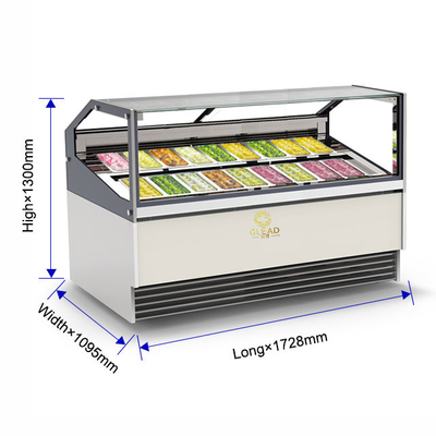 환기 냉각 시스템과 함께 이탈리아 대리석 젤라토 쇼케이스 - 1650W 전력
