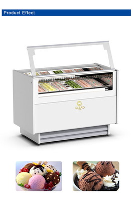 1050W 환기된 젤라토 아이스크림 쇼케이스 냉장고 6 개의 이탈리아 캔