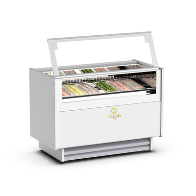 1050W 환기된 젤라토 아이스크림 쇼케이스 냉장고 6 개의 이탈리아 캔