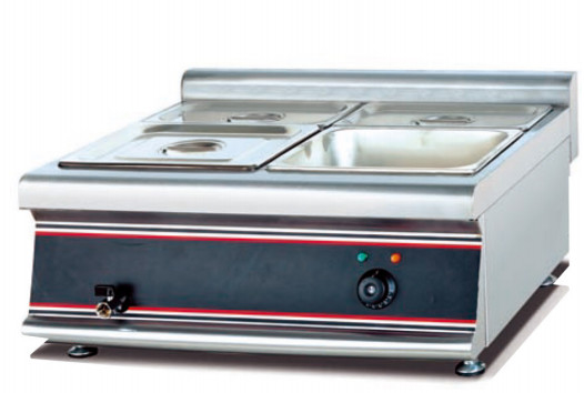 레스토랑 전기 수프 온기 Bain Marie 220-240V 50Hz 0°C~100°C 은 요리 장비