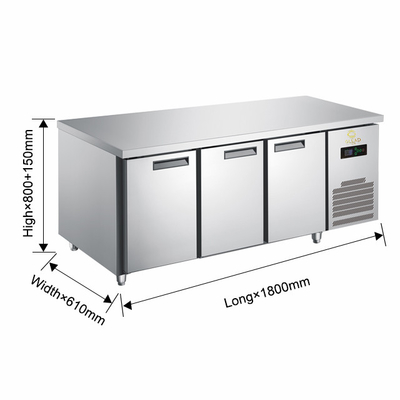 안전 안정 390W 산업 냉장고 피자 캐비닛/살라드 캐비닛 270-410L 용량