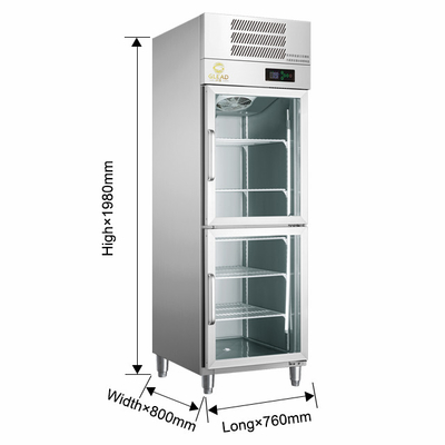 220-240V 2N-50HZ 공기 냉각 디스플레이 냉장고 1000/1200 부피 700W 전력 5~0°C 온도