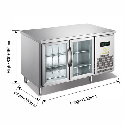 220V-240V 5°C -0°C 쌍창문 산업 냉장장고 150L 디스플레이 냉장고