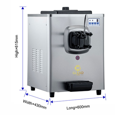 1.6L 냉동 탱크 5L 호퍼 220-240V 전압과 함께 부드러운 아이스크림 기계 시간당 100-150 컵