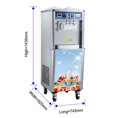 산업용 부드러운 아이스크림 기계 2x10L 냉동 탱크 25kg/h 빠른 냉각을 위한 생산
