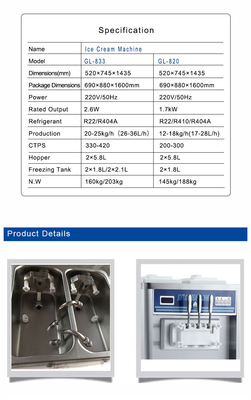 사전 냉각 20-25kg/h 생산 R22/R404A 냉각