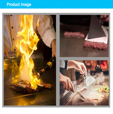 SS304 가스로 가동되는 130KG Teppanyaki Griddle Cooktop 상업용 호텔용