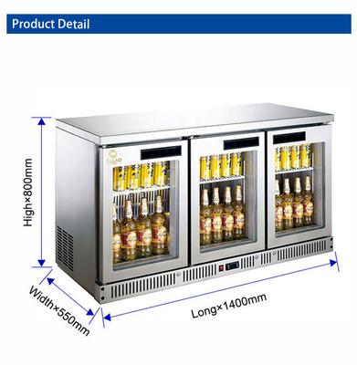 8.C 온도 340W N.W 130KG 호텔 비즈니스에 대한 상업 바 공기 냉각 냉장고