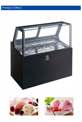팬 냉각 1100W 아이스크림 머신 냉장료 R404a -18~-22°C 온도 호텔 장비