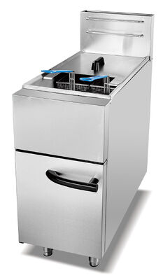 Commercial Stainless Steel French Fries Machine 1 Tank 1 Basket Potato Chip Fryer gas Deep Fryer